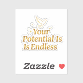 Your Potential Is Endless Dove Gold Motivation Aufkleber
