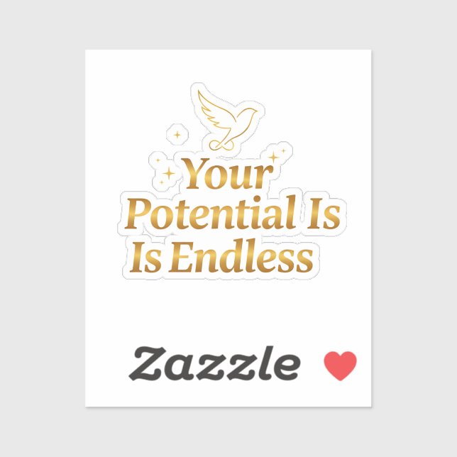 Your Potential Is Endless Dove Gold Motivation Aufkleber (Blatt)