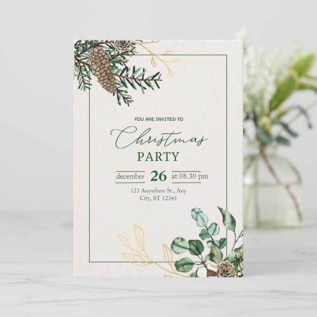 "Your Presence Honored: Enchanting Christmas Invit Einladung (Stehend Vorderseite)