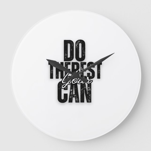 Your Script on Black Große Wanduhr (Vorderseite)