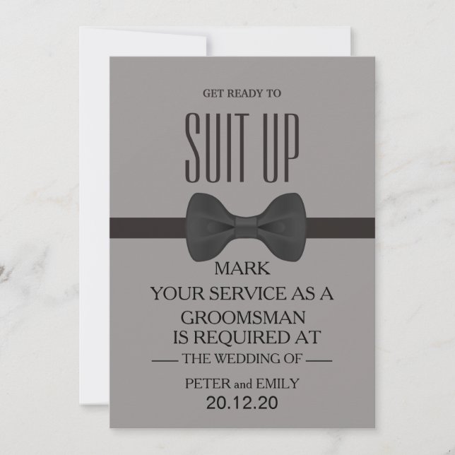 Your Service as a Groomsman Invitation Einladung (Vorderseite)