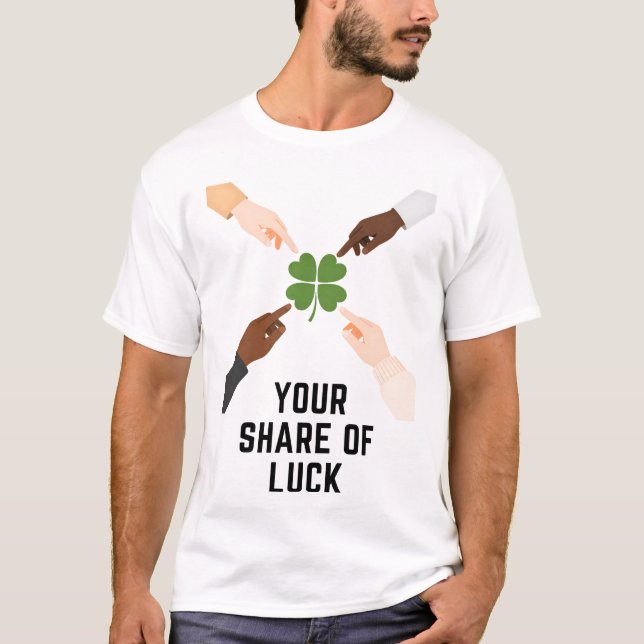 Your Share Of Luck Minimal Lucky Clover Mens T Shi T-Shirt (Vorderseite)