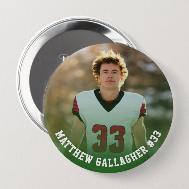 Your Sports Photo | Personalized Team Photo Button (Vorne & Hinten)