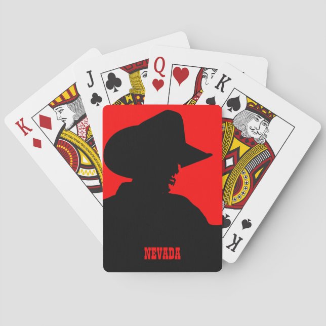 YOUR STATE Customizable Text Cowboy Spielkarten (Rückseite)