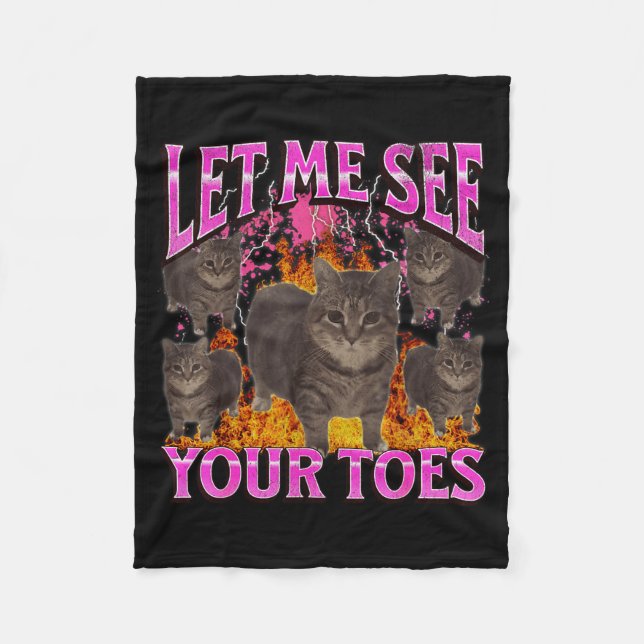 Your Toes Funny Cat Meme Bootleg Graphic Men Women Fleecedecke (Vorderseite)