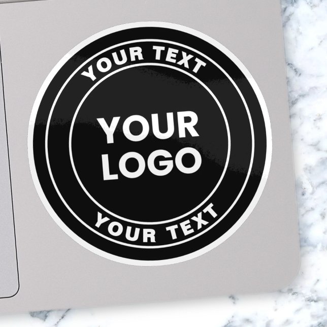 Your Uploaded Logo + Bold Circular Text  Aufkleber (Von Creator hochgeladen)