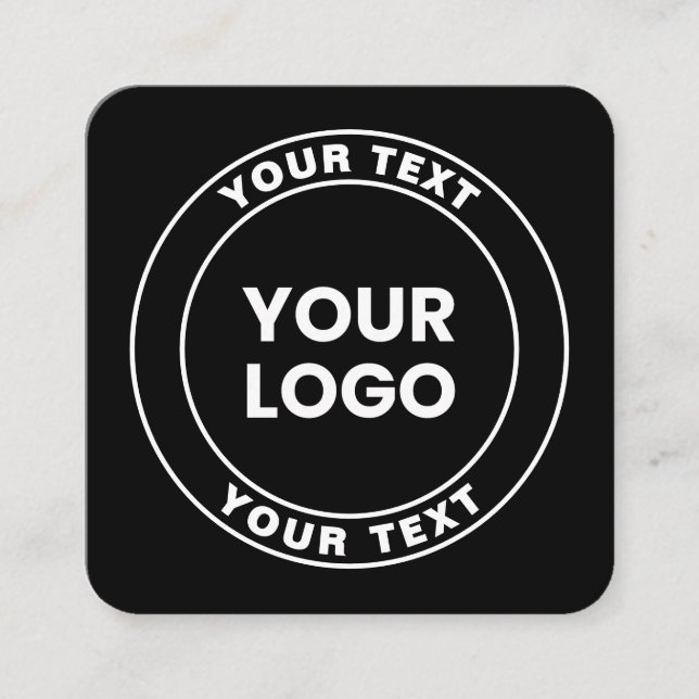 Your Uploaded Logo + Bold Circular Text  Begleitkarte (Vorderseite)