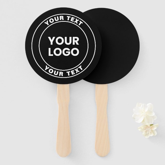 Your Uploaded Logo + Bold Circular Text  Fächer (Vorne und Hinten)