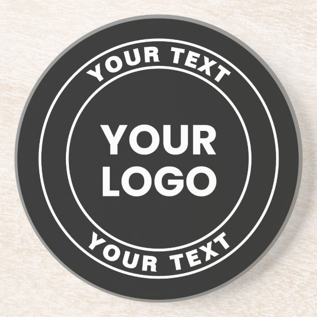 Your Uploaded Logo + Bold Circular Text  Getränkeuntersetzer (Vorne)