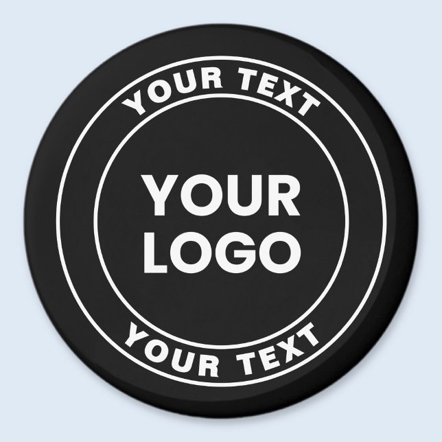 Your Uploaded Logo + Bold Circular Text  Magnet (Von Creator hochgeladen)