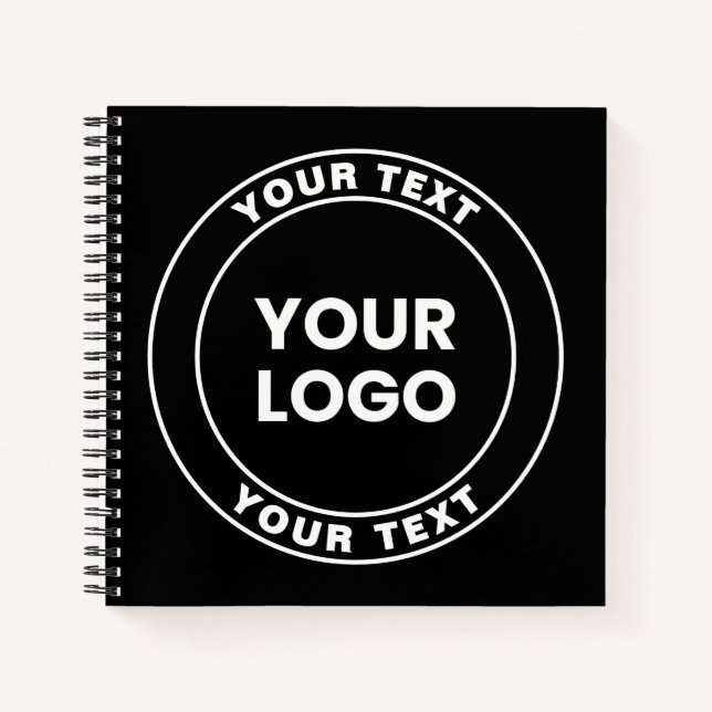 Your Uploaded Logo + Bold Circular Text  Notizbuch (Vorderseite)