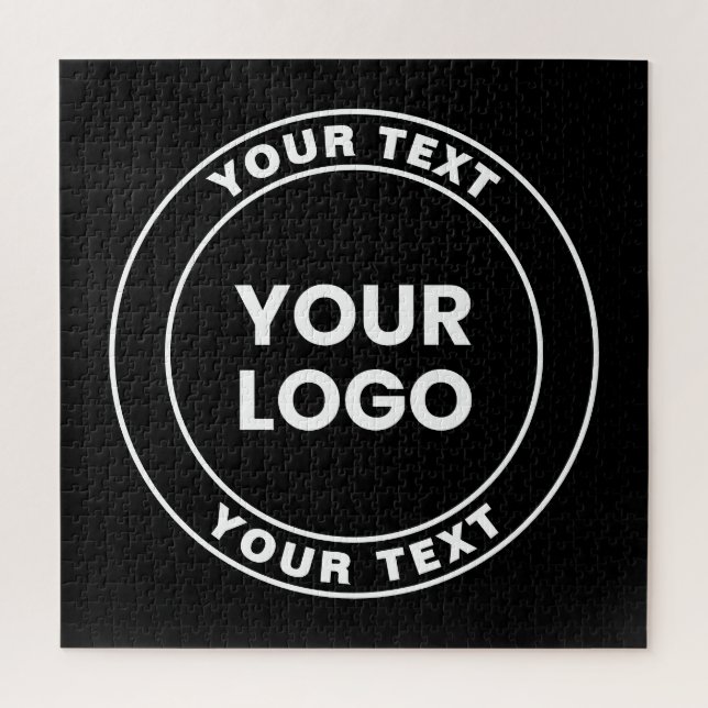 Your Uploaded Logo + Bold Circular Text  Puzzle (Vertikal)