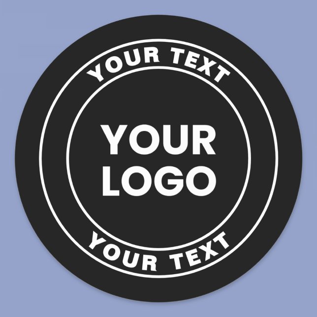 Your Uploaded Logo + Bold Circular Text  Runder Aufkleber (Von Creator hochgeladen)