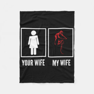 Your Wife My Wife Biker Cyclist Mountain Biking  Fleecedecke