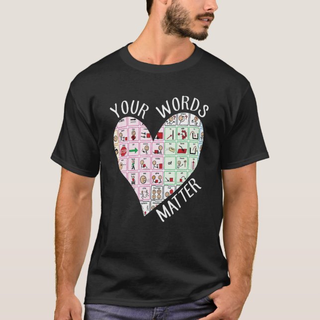 Your Word Matter Heart Back To School Teacher Stud T-Shirt (Vorderseite)