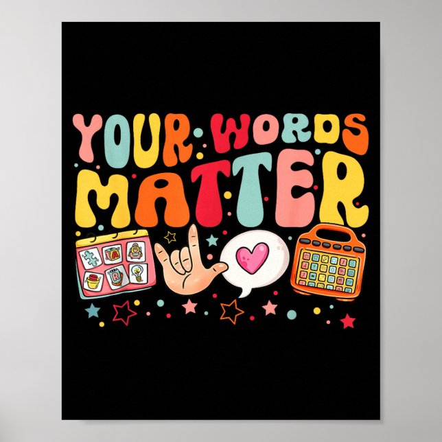 Your Words Speech Therapy Language Pathologist Slp Poster (Vorne)