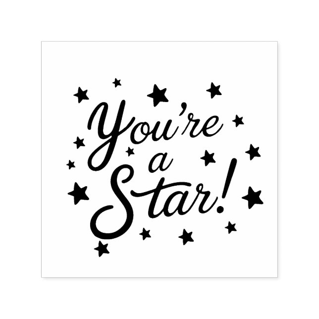"You're a Star" Teacher Stamp – Cursive with Stars Permastempel (Design)