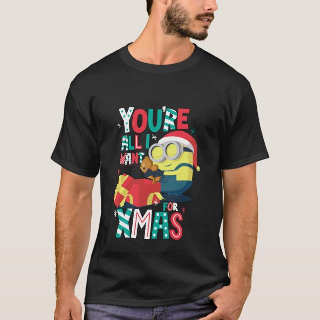 You're All I Want for Xmas Festive Minion T-Shirt (Vorderseite)