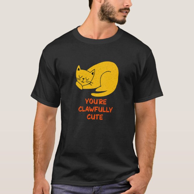 You're Clawfully Cute Cat  Couples Kitten T-Shirt (Vorderseite)