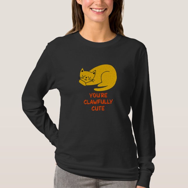 You're Clawfully Cute Cat  Couples Kitten T-Shirt (Vorderseite)