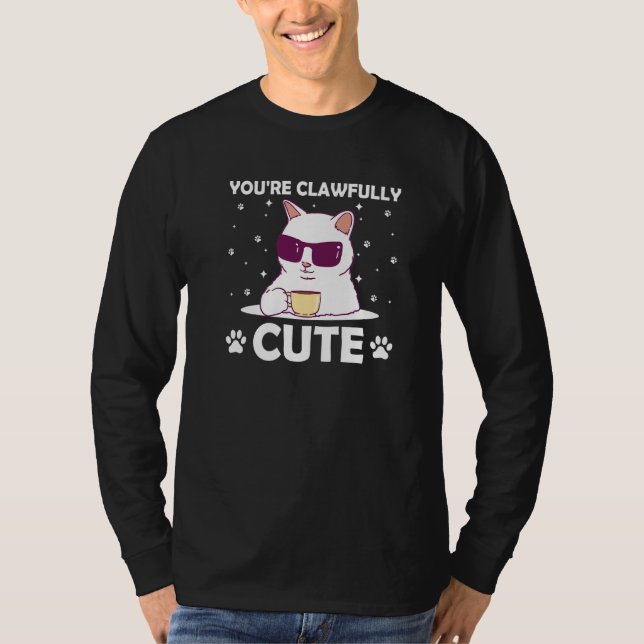 You're Clawfully Cute Cat Couples Kitten T-Shirt (Vorderseite)