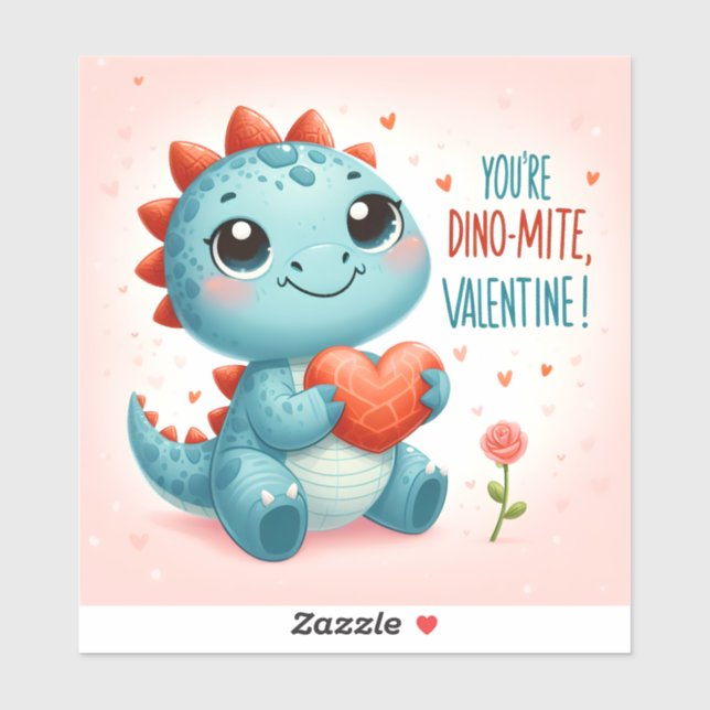 Youre Dinomite Valentine Niedlich Dinosaurier Lieb Aufkleber (Blatt)