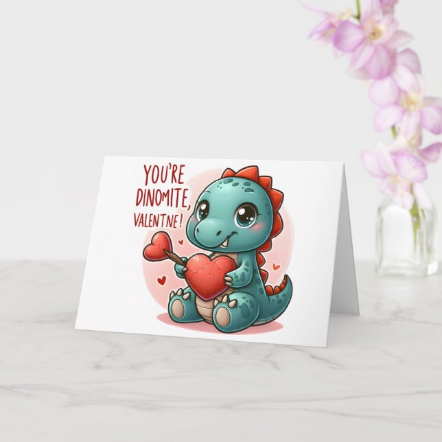 Youre Dinomite Valentine Niedlich Dinosaurier Lieb Karte (Orchidee)