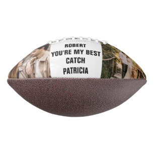 You're My Best Catch Custom 2 Photo Couple Names Football