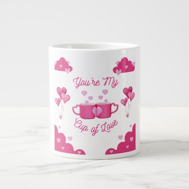 You're My Cup of Love – Romantic Gift Art Print   Jumbo-Tasse (Vorderseite)