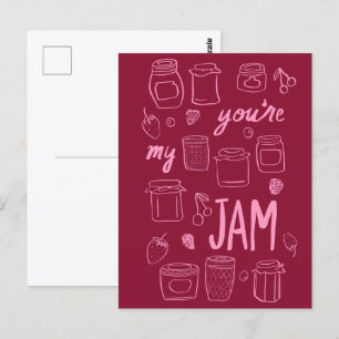 YOURE MY JAM Niedlich Jars Illustration Valentine  Postkarte