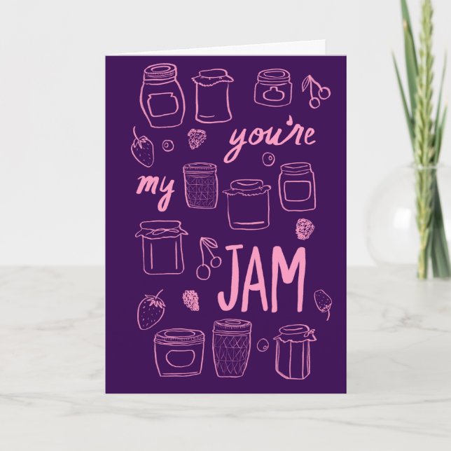 YOURE MY JAM Niedlich Jars Illustration Valentinst Karte (Vorderseite)