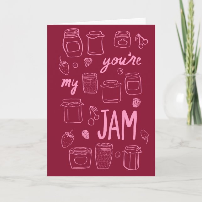 YOURE MY JAM Niedlich Jars Illustration Valentinst Karte (Vorderseite)