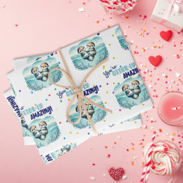 You're Otterly Amazing cute otter Valentine Geschenkpapier Set