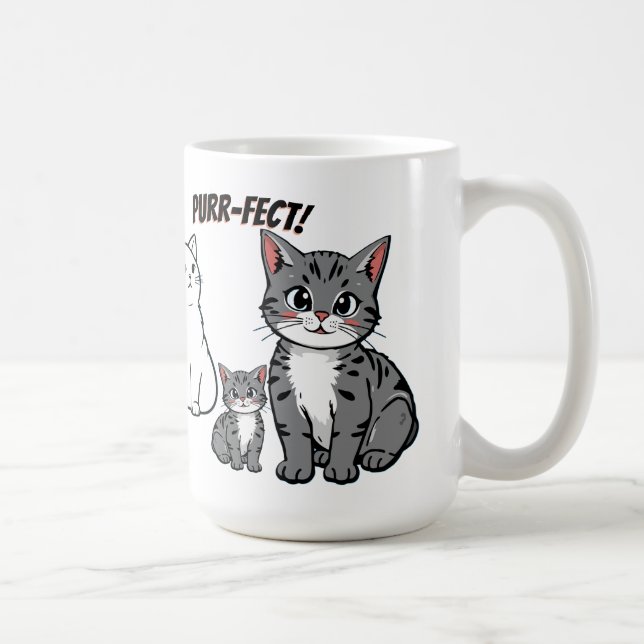 You're Purr-fect Animated Cat and Hearts  Kaffeetasse (Rechts)