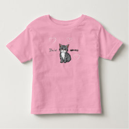 You're Purr-fect Animated Cat and Hearts Pink Kleinkind T-shirt