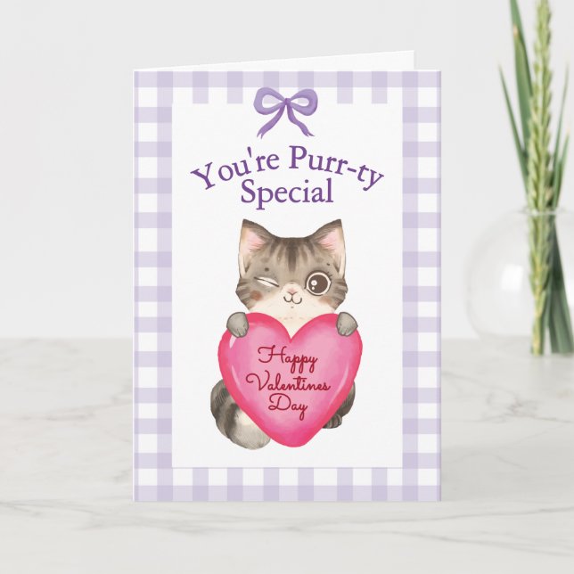 You're Purr-ty Special Kitty Cat Valentine's Day Karte (Vorderseite)