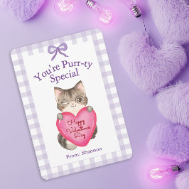 You're Purr-ty Special Kitty Cat Valentine's Day Mitteilungskarte