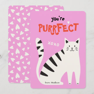 You're purrfect cat classroom valentine's day card feiertagskarte