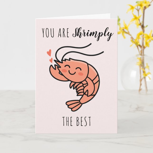 You're Shrimply The Best Cute Kids Valentine's Day Karte (Gelbe Blume)