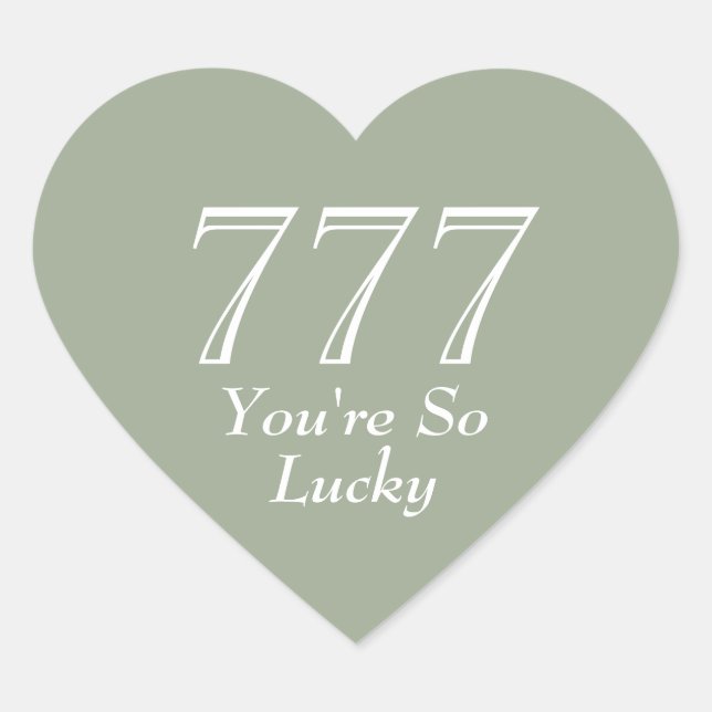 You're So Lucky 777 Heart Stickers (Vorderseite)