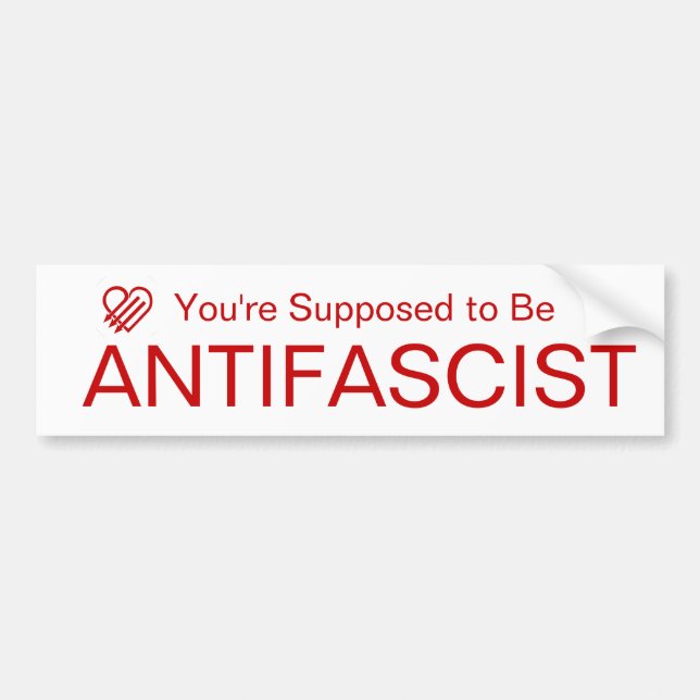 You're Supposed to be AntiFascist (Red on White) Autoaufkleber (Vorne)