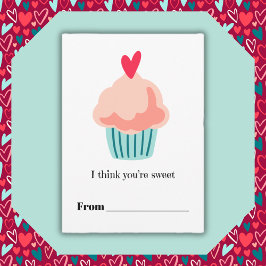 You're sweet pink cupcake Classroom Valentine Feiertagskarte