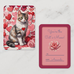 'You're The Cat's Meow' Tabby-Klasse Valentine Mitteilungskarte