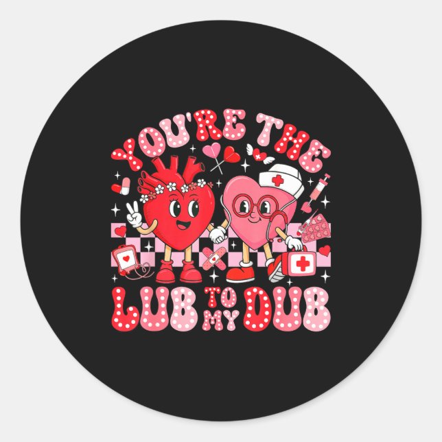 You're The Lube To My Dub Cvicu Valentine Cardiac  Runder Aufkleber (Vorderseite)