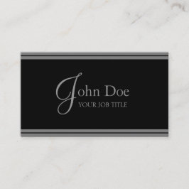 YourJobTitle! Elegante schwarze/silberne Streifen Visitenkarte