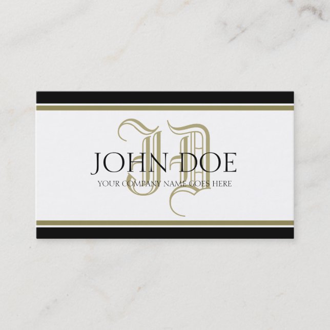 YourJobTitle! Römisches Goldmonogramm Visitenkarte (Vorderseite)