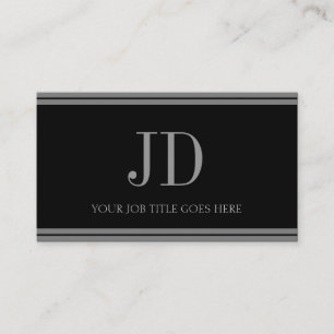 YourJobTitle schwarze/antike silberne Streifen Visitenkarte