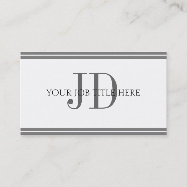 YourJobTitle weiße/graue Streifen Visitenkarte (Vorderseite)