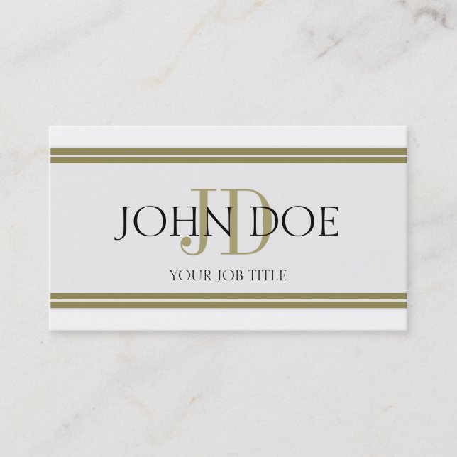 YourJobTitle weißes Goldstreifen Visitenkarte (Vorderseite)