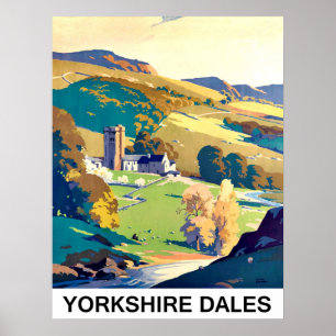 Yourkshire Dales Landschaft, Vintage Poster